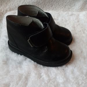 Pediped Nate Flex Fit Black Leather Boy Boots Shoes 7.5-8(24)